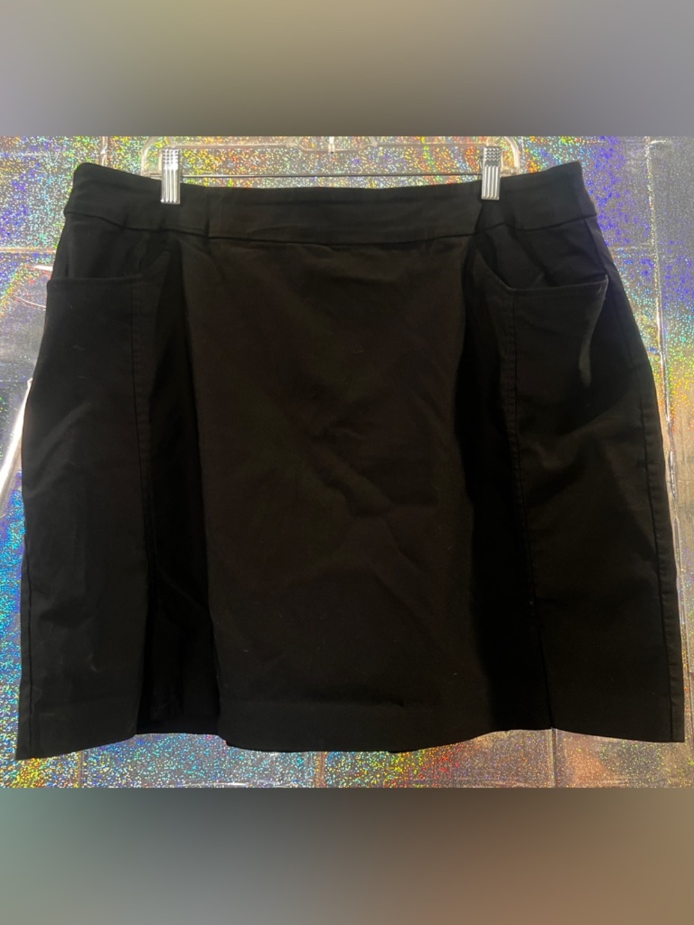 Tribal Black Skort Size 18W A-Line Pull-On Stretch Skirt Shorts Work Casual